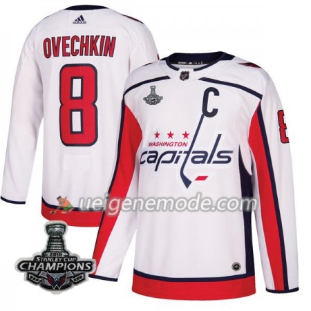 Herren Eishockey Washington Capitals Trikot Alex Ovechkin 8 2018 Stanley Cup Champions Adidas Weiß Authentic